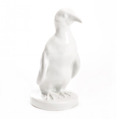 Pingwin, porcelana Sygn. LINDNER, l. 50 XX w.